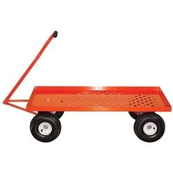 Leonard Pull-Style 4-Wheeled Nursery Cart With 2-Foot X 4-Foot Deck And Pneumatic Tires -Garden Store 2448wg 2