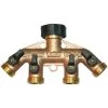 4-Way Brass Water Splitter/Shut Off Valve -Garden Store bm4