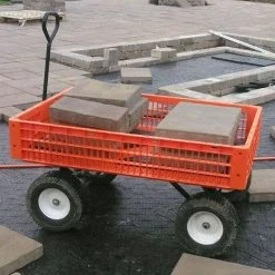 Leonard Orange Utility Wagon, Flat Free Tires 14 Leonard Orange Utility Wagon, Flat Free Tires -Garden Store fgw45 5