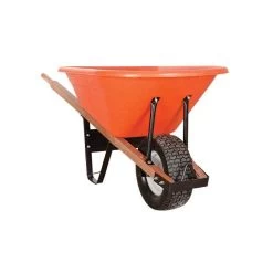 Leonard 6-Cubic-Foot Capacity Poly Tray Wheelbarrow With Flat-Free Tire