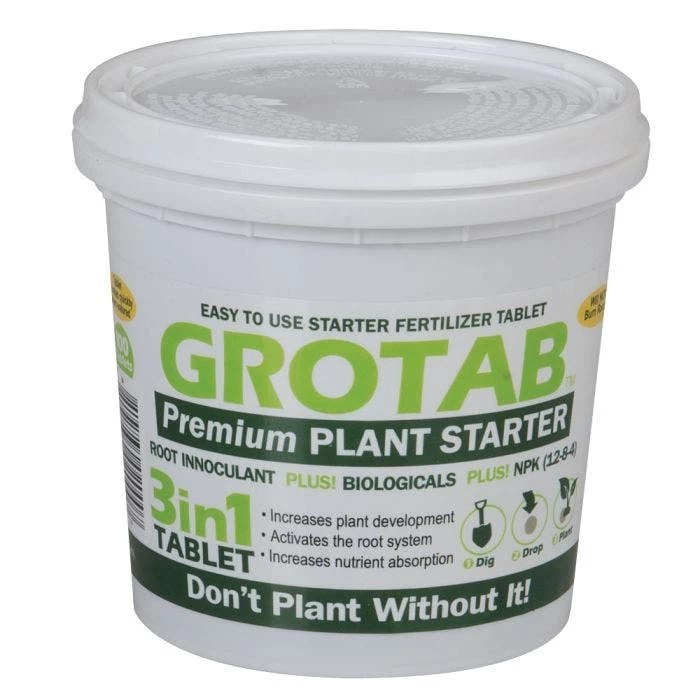 Grotab 3-in-1 Premium Plant Starter (12-8-4), 100 Tabs 3 Grotab 3-in-1 Premium Plant Starter (12-8-4), 100 Tabs