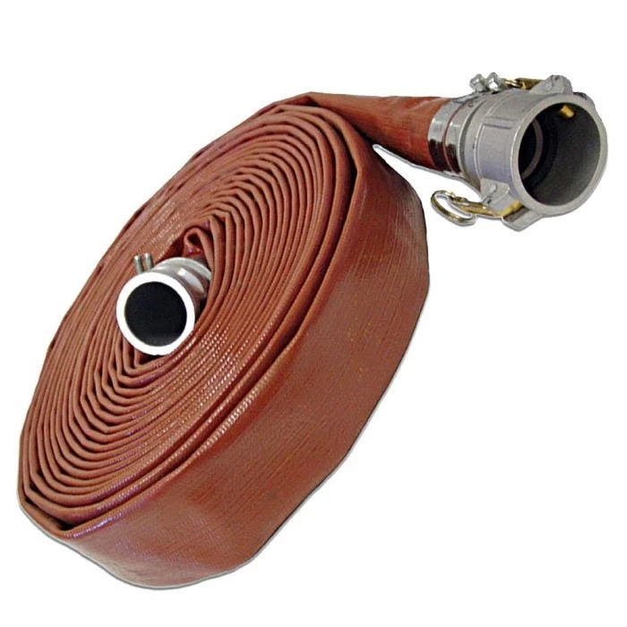 Hose Assembly, Red, 2" 150 Psi Layflat Hose, M X F Camlock, 50 Feet 3 Hose Assembly, Red, 2" 150 Psi Layflat Hose, M X F Camlock, 50 Feet