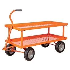 Garden Store 4 Leonard 2 Foot By 4 Foot Pull Style Nursery Cart With Shelf