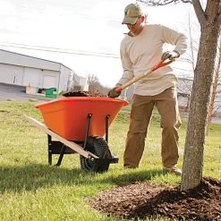 Leonard 6-Cubic-Foot Capacity Poly Tray Wheelbarrow With Pneumatic Tire -Garden Store wb6 4 1